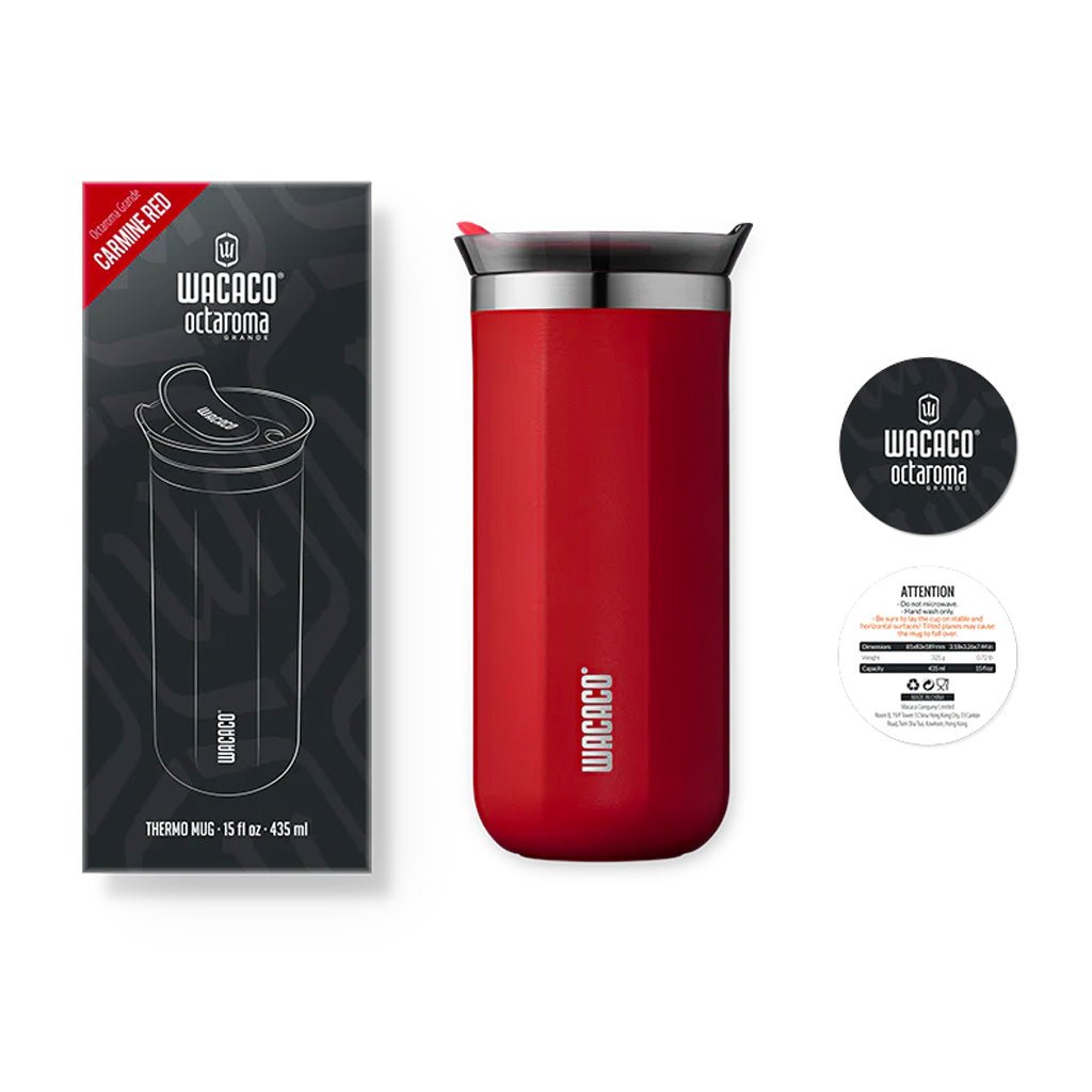 Wacaco 435ml Octaroma Grande Reusable Coffee Cup - Insulated Travel Mug for Hot & Cold Drinks - Perfect for Office, Commuting, and Outdoor Adventures