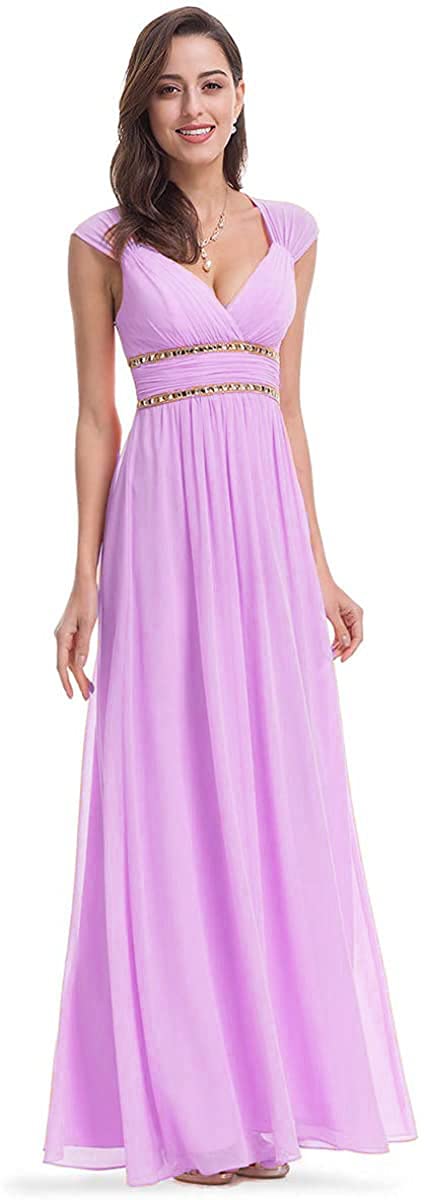 Elegant Suyu Women's A-Line V-Neck Formal Evening Dress - Sleeveless Chiffon Wedding Guest Dress for Cocktail Parties, Prom & Special Occasions