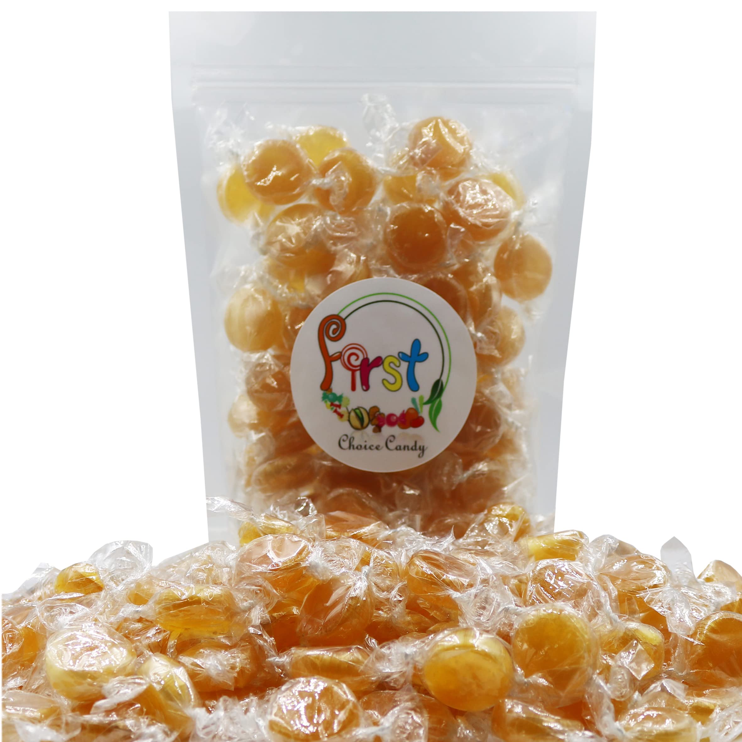 FirstChoiceCandy Individually Wrapped Hard Candy Disc Buttons - Butterscotch Flavor, 10 Pound Bulk Bag - Perfect for Parties, Weddings, Office Snacks & Candy Buffets