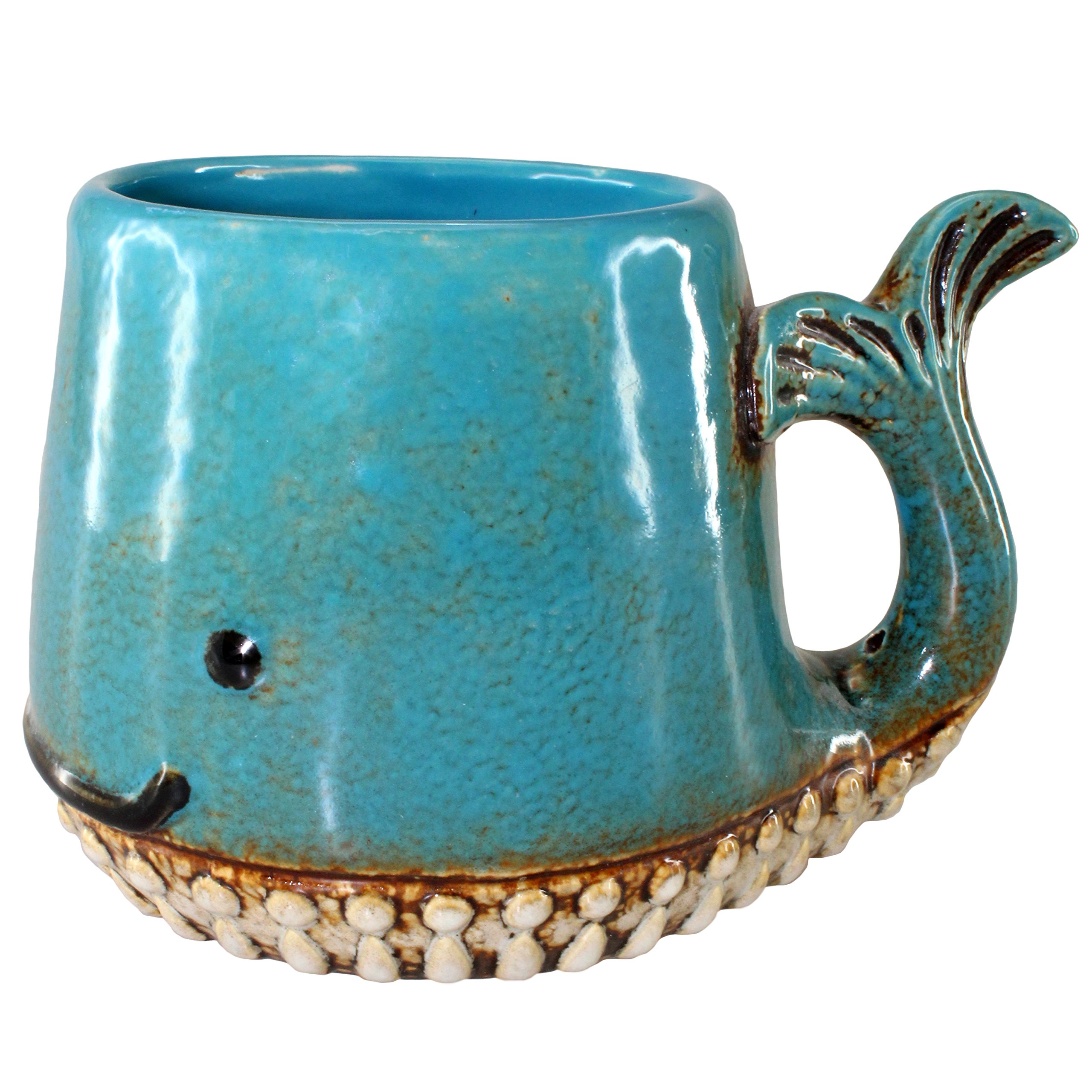 Whale Design Ceramic Coffee Mug - 12oz Handmade Tea Cup with Lid, Perfect for Home, Office & Gifts - Ocean Themed Drinkware for Coffee, Tea & Hot Beverages