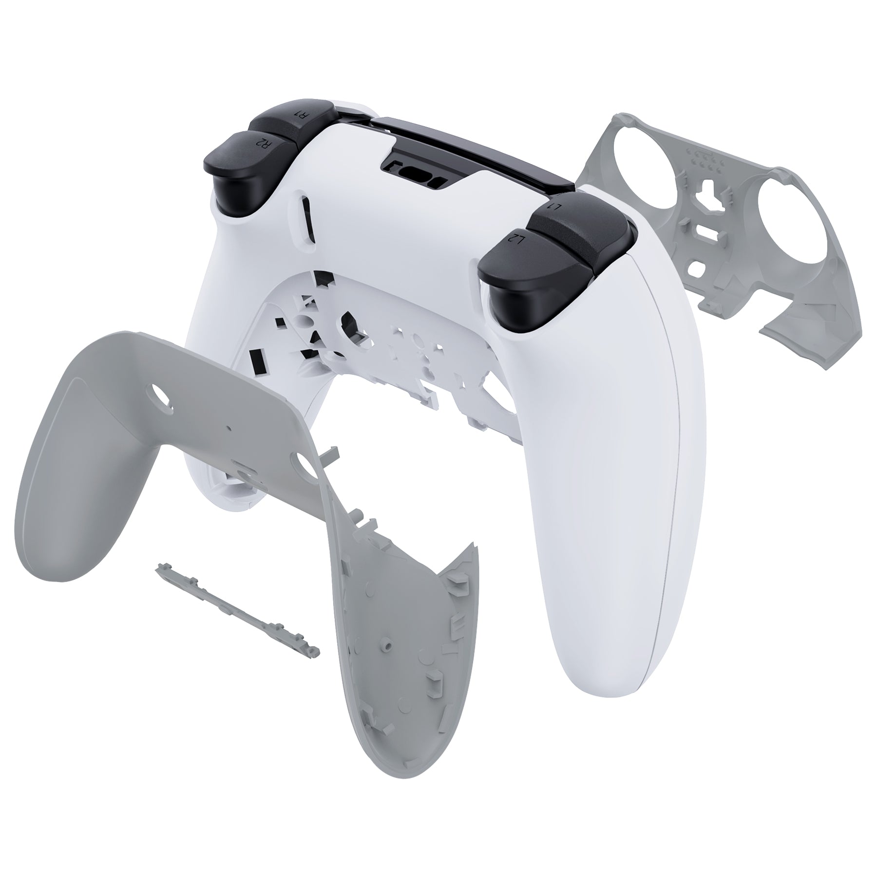 eXtremeRate New Hope Gray PS5 Edge Controller Shell - DIY Replacement Front & Back Cover with Decorative Trim | Custom Plates for Enhanced Gaming Experience | Perfect for PS5 Edge Controller Modding & Personalization