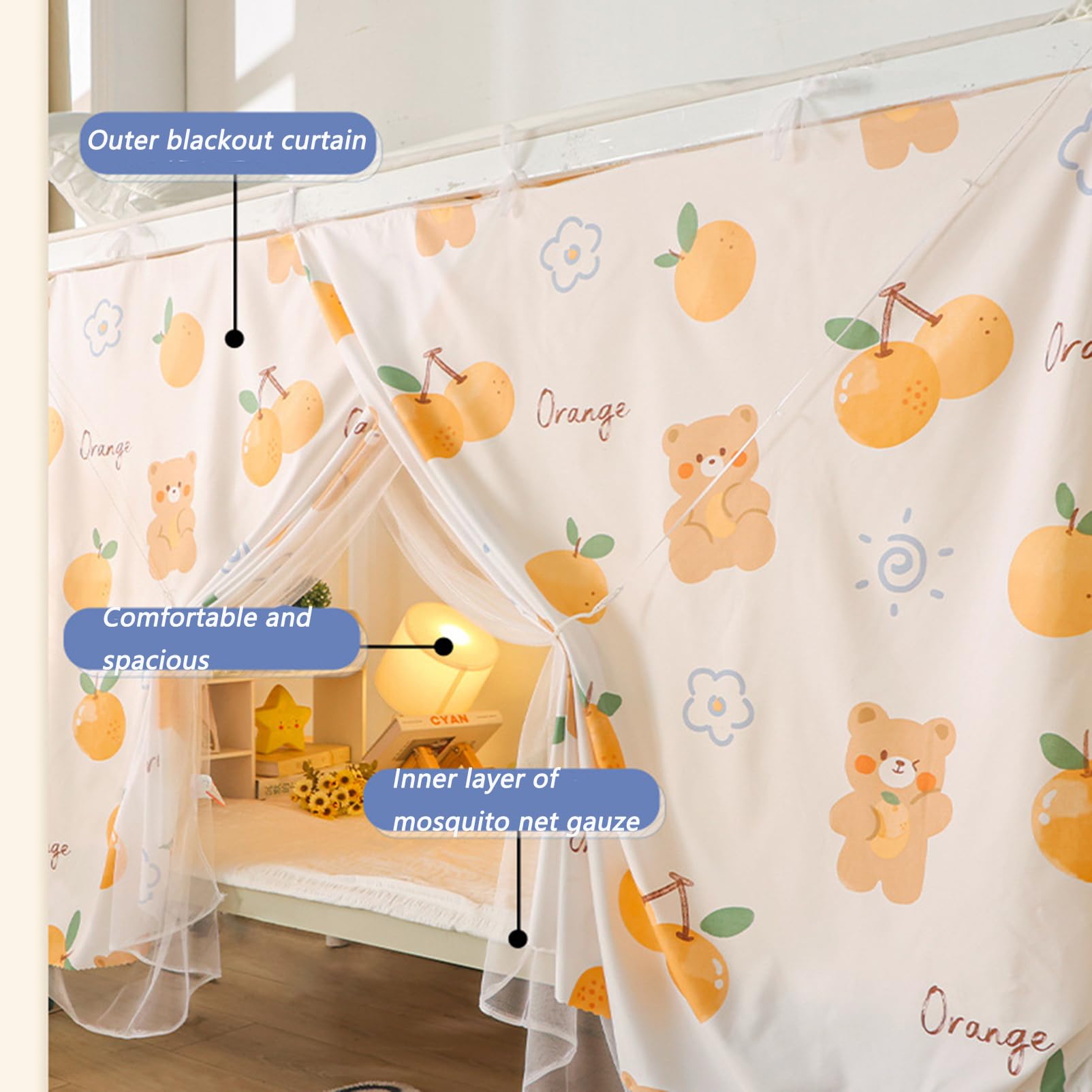 CYzpf Portable Mosquito Net for Bed - Breathable Hanging Canopy Curtains, Easy Installation for Dorm, Bedroom & Indoor Use | Perfect for Students, Travel & Cozy Sleep