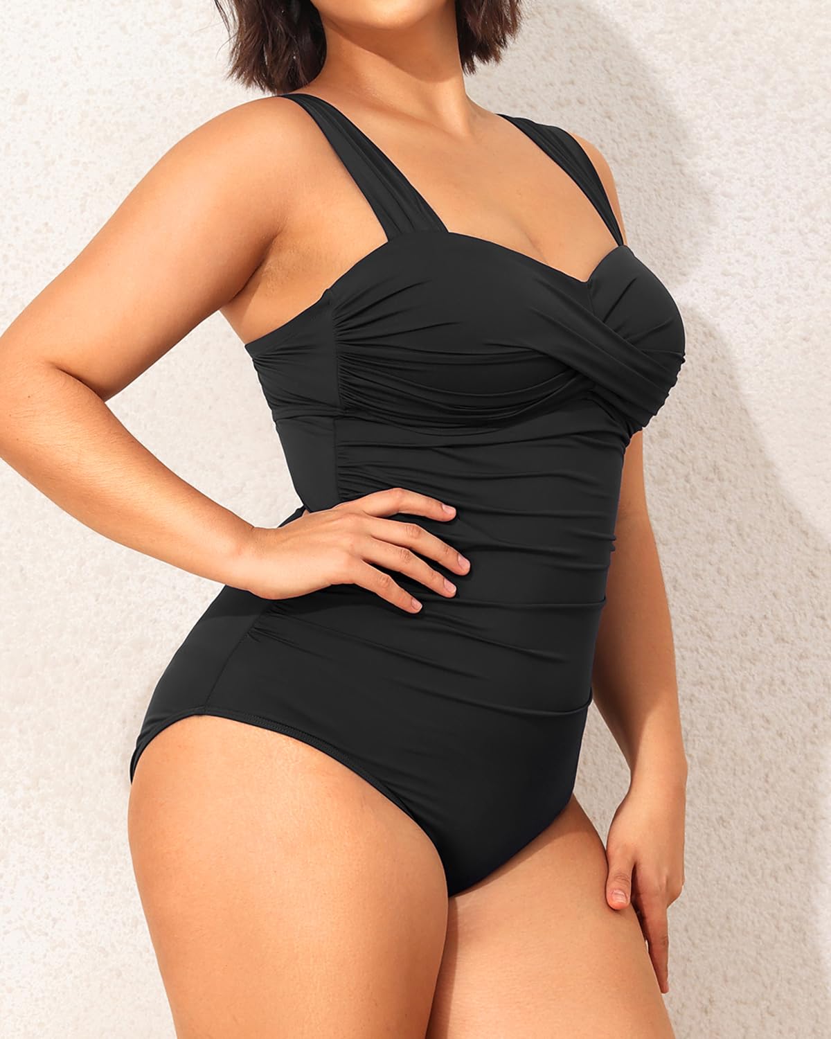 Yonique Plus Size One Piece Swimsuit for Women - Tummy Control Bathing Suit with Ruched Design | Perfect for Beach Vacation, Pool Party & Summer Swimwear