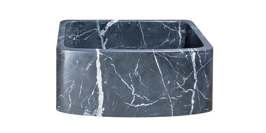 Farmhouse Charcoal Soapstone Single Bowl Kitchen Sink with Curved Front - Perfect for Rustic, Modern, and Farmhouse Style Kitchens