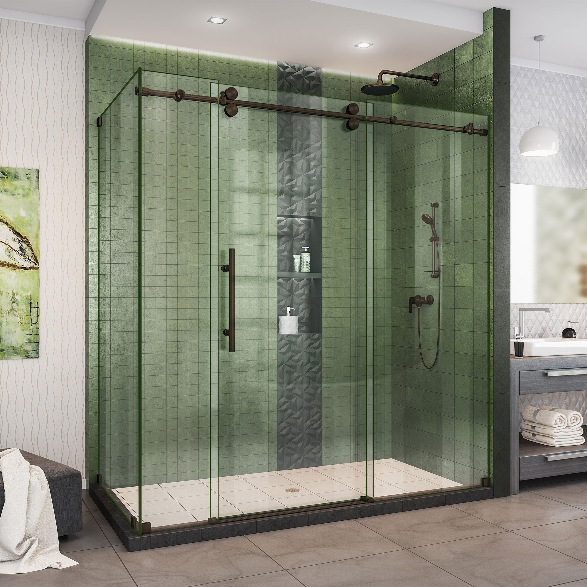 DreamLine Enigma XO Frameless Sliding Shower Door - 34.5