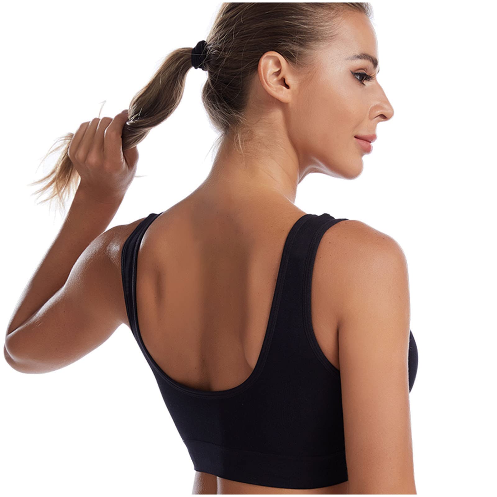 **Plus Size Women's Sports Bra - Seamless Workout Bra with Padding, No Underwire for Gym, Yoga & Running - Comfortable Athletic Support for Active Lifestyles**
