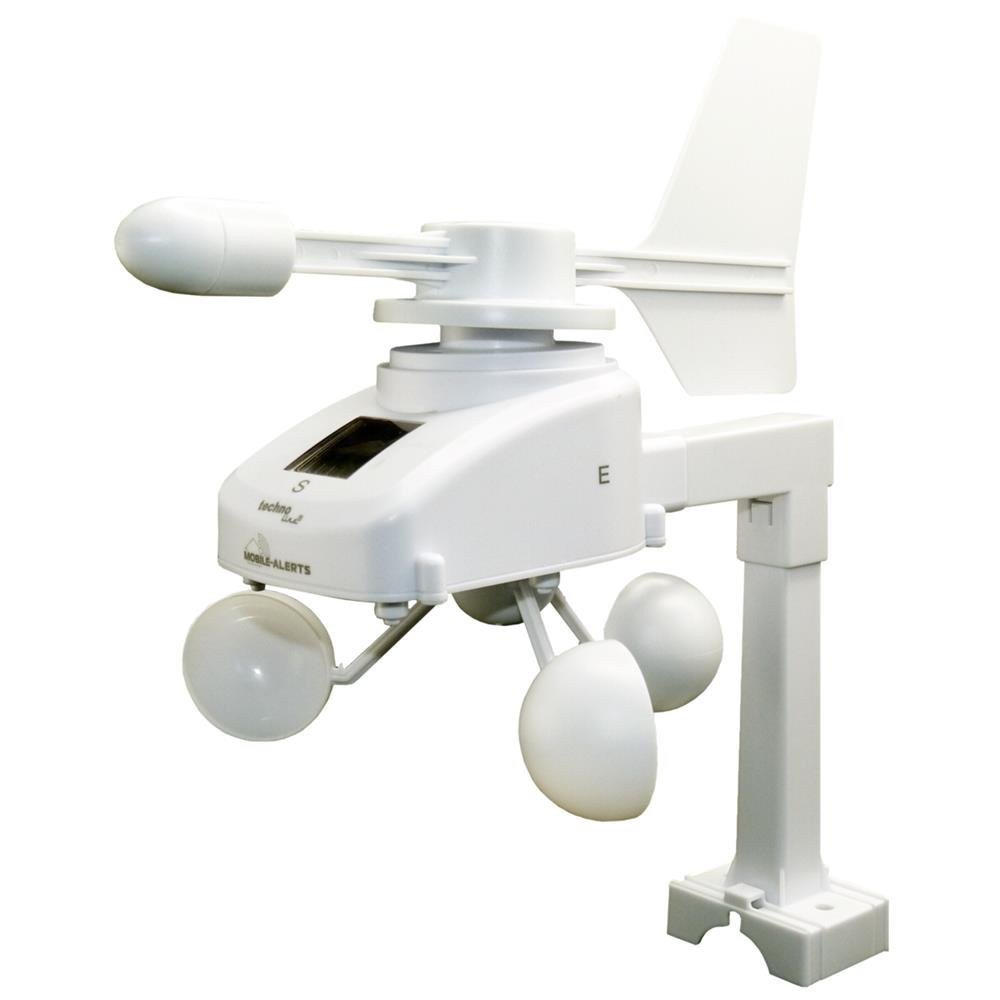 Technoline MA 10660 Pro Series Wind Sensor - High Precision Weather Station Anemometer for Outdoor & Marine Use - White