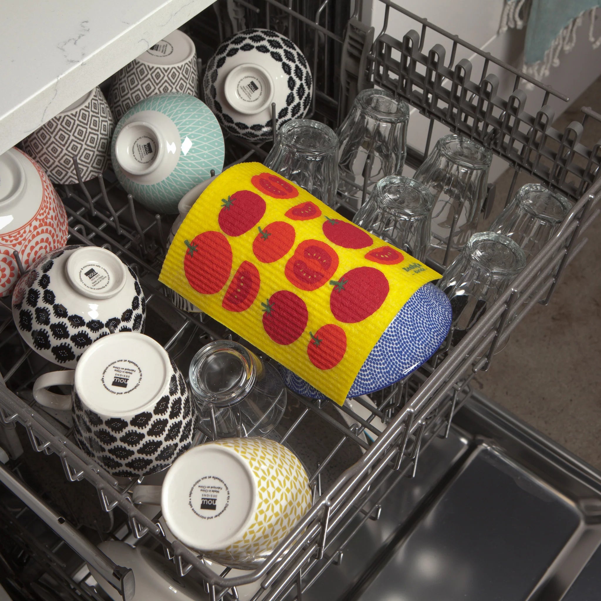 Danica Ecologie Swedish Sponge Cloth - Reusable & Eco-Friendly Kitchen Towel with Tomato Design | Perfect for Dishwashing, Cleaning & Sustainable Home Use