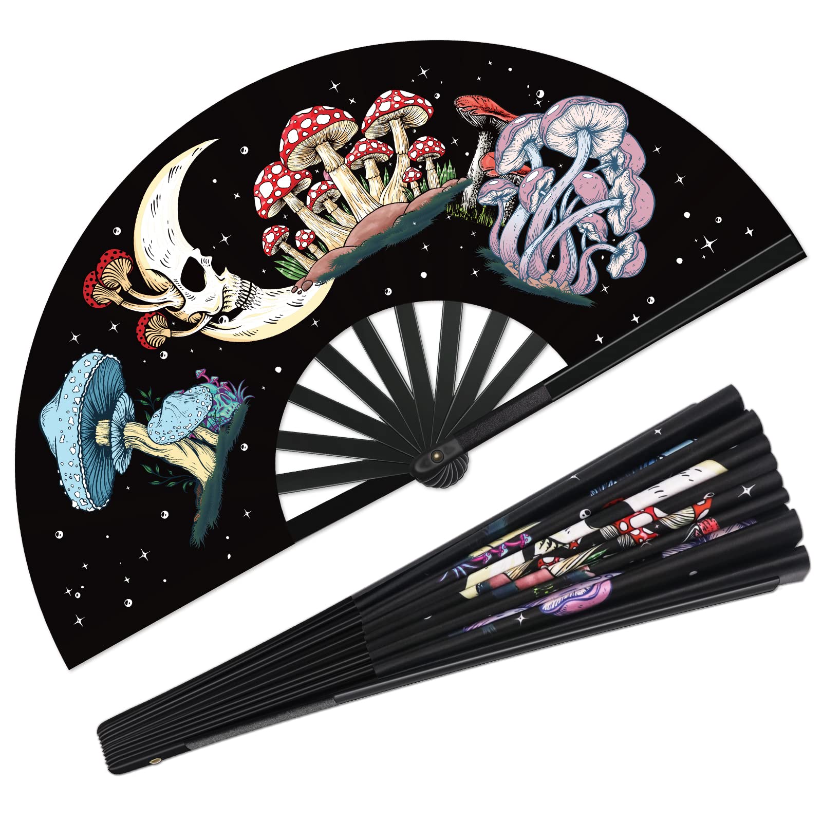 EDM Rave Fan - Large Folding Clack Fan for Halloween, Music Festivals & Parties | Perfect for EDM Events, Costume Accessories & Dance Performances