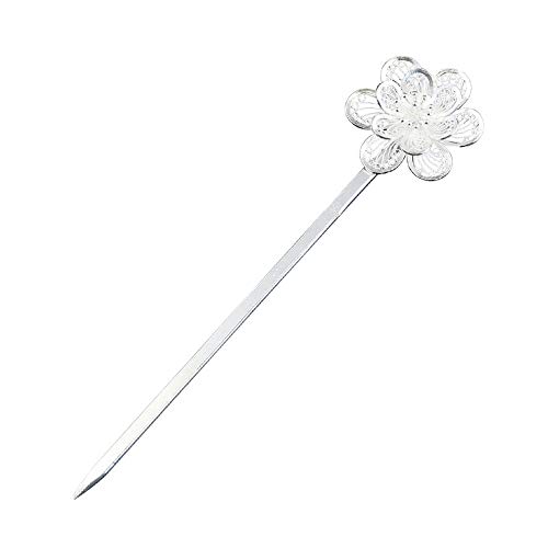 Elegant Hollow Peach Blossom Hairpin for Women - 925 Sterling Silver Hair Accessory for All Hairstyles - Perfect for Weddings, Parties & Traditional Chinese Style Outfits