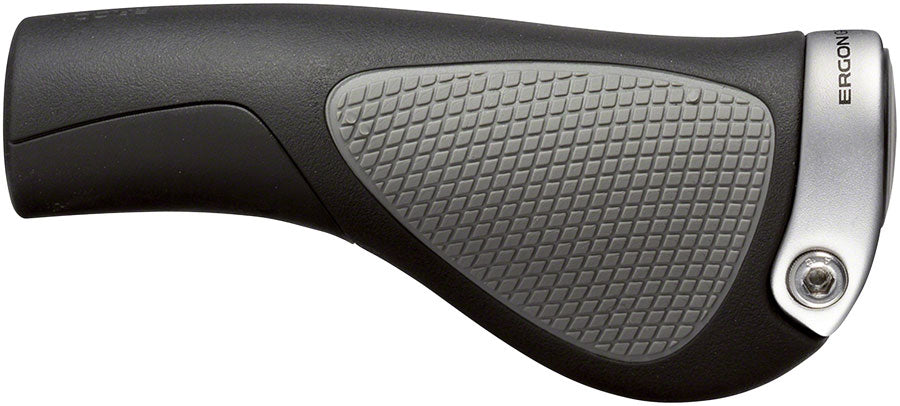 Ergon GP1 Lock-On Grips - Black/Gray, Standard Size, Small Pair for Mountain Bikes & Road Bikes - Comfortable & Secure Grip for Long Rides & Commuting