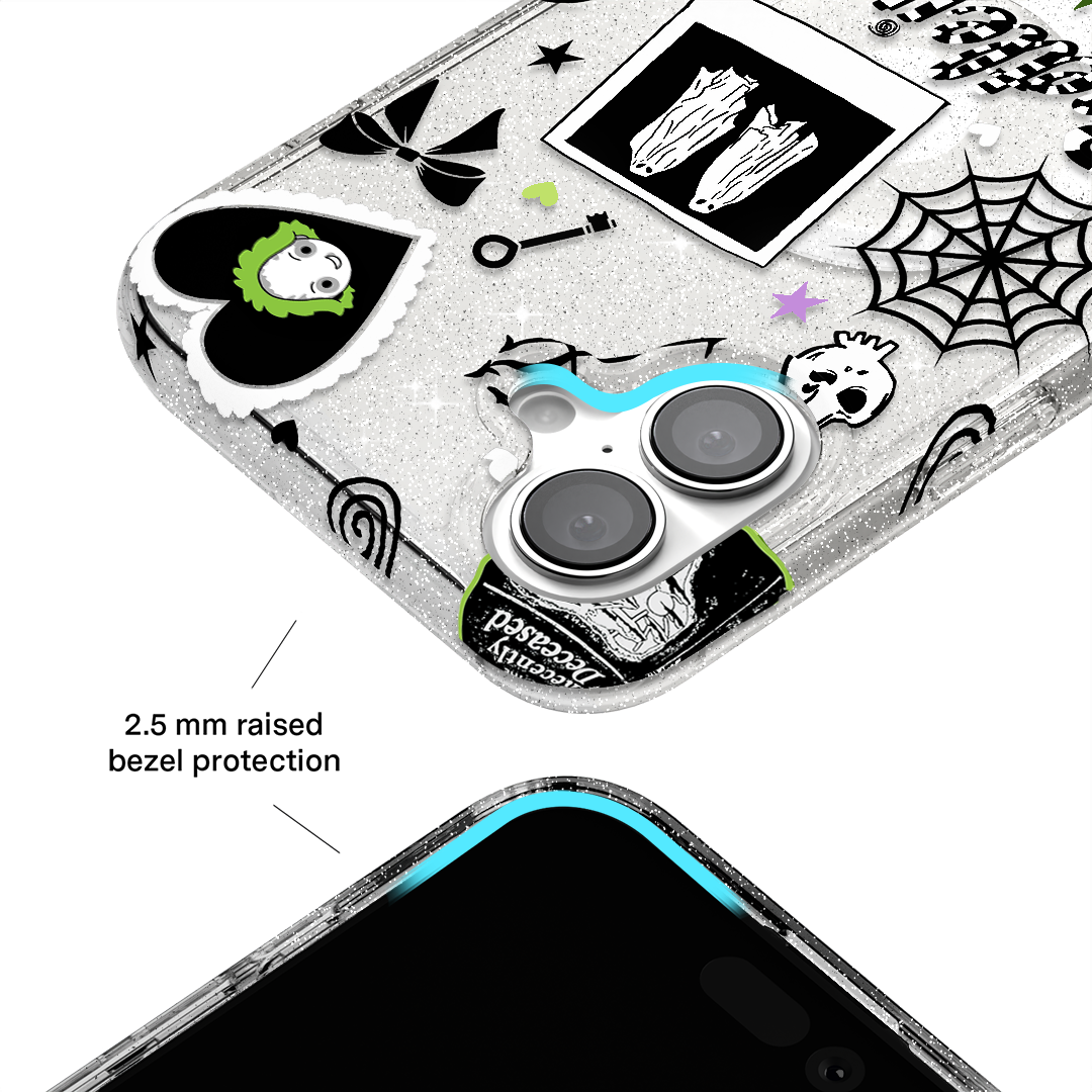 Beetlejuice Ghost with the Most iPhone Case - Trendy Protective Cover for iPhone 13/14/15 Pro Max - Perfect for Halloween, Cosplay & Movie Fans