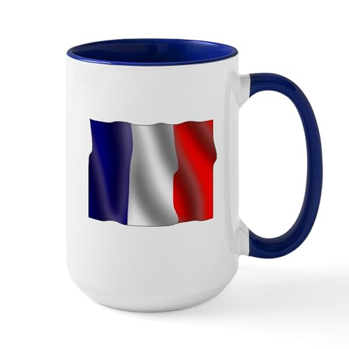 White/Navy Inside - French Flag Large Mug