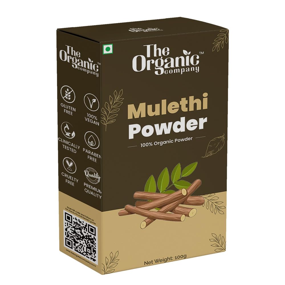 Organic Mulethi Powder (Licorice Root) for Skin Whitening, Acne Treatment & Hair Growth - Edible for Eating, Drinking, Face Masks - Yashtimadhu Herbal Supplement for Men & Women - Use in Tea, Smoothies, DIY Beauty Recipes