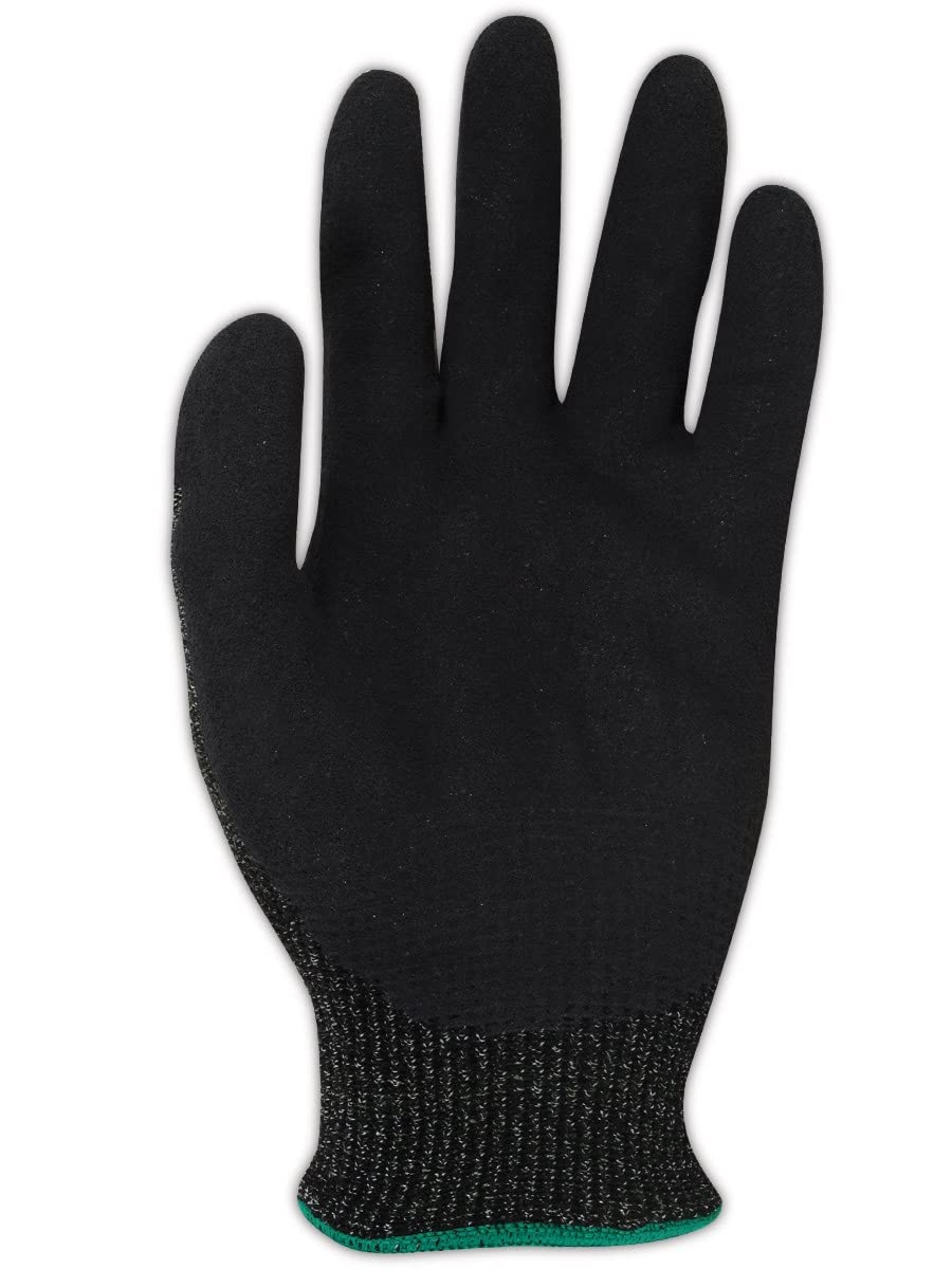 CutMaster XKS5007 NitriX Grip Cut-Resistant Gloves - Level 4 Protection, 7-Inch Black Safety Gloves (1 Dozen) - Ideal for Food Processing, Construction & Industrial Work