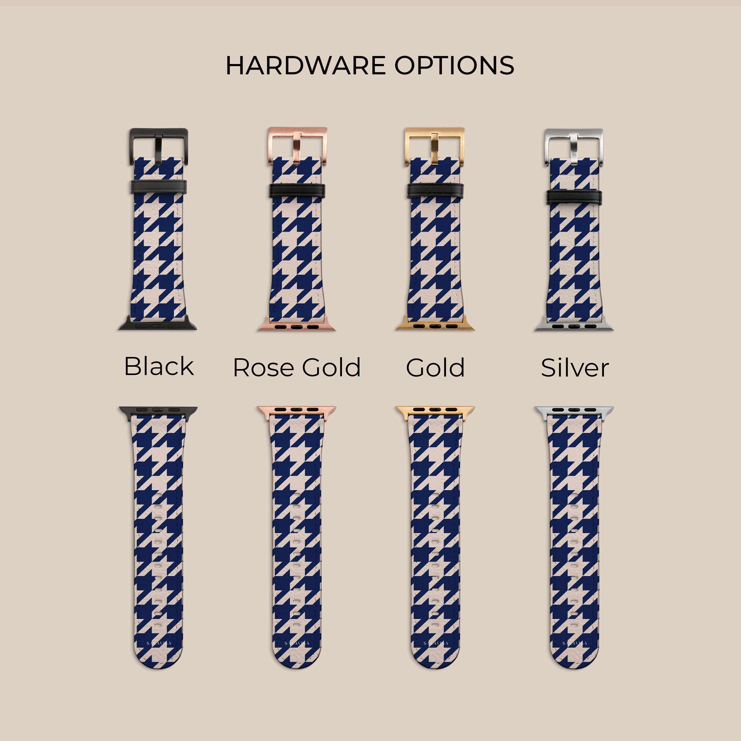 Premium Blue Houndstooth Pattern Apple Watch Band - Stylish & Durable Replacement Strap for Apple Watch Series 9/8/7/SE/6/5/4/3 - Perfect for Workouts, Office & Casual Wear