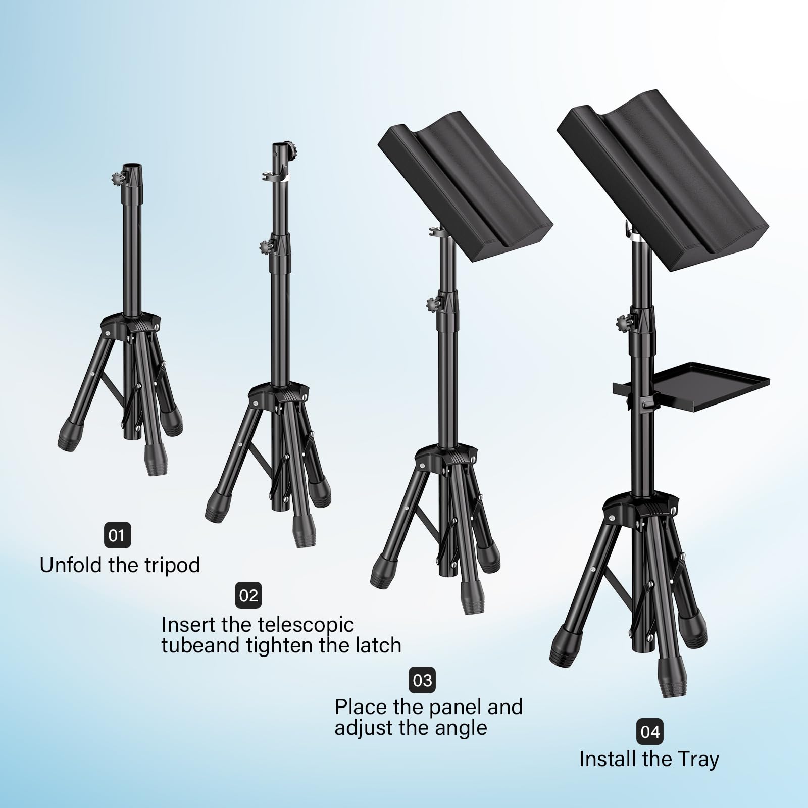 Adjustable Armrest Stand with Tray - 180° Rotating Tripod Leg Rest for Tattoo Chairs | Perfect for Tattoo Studios, Massage Parlors & Home Office Comfort