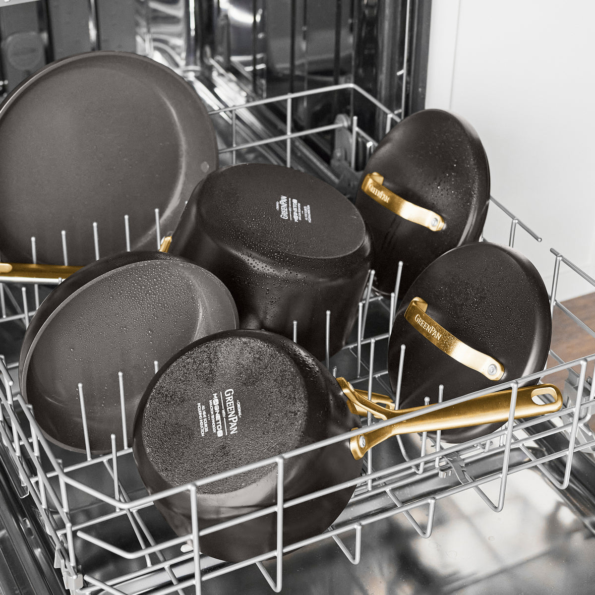 GP5 Colors Ceramic Nonstick 11-Piece Cookware Set with Champagne Handles | Durable & Eco-Friendly Pots & Pans for Cooking, Baking & Frying | Perfect for Home Kitchen, Restaurant & RV Use