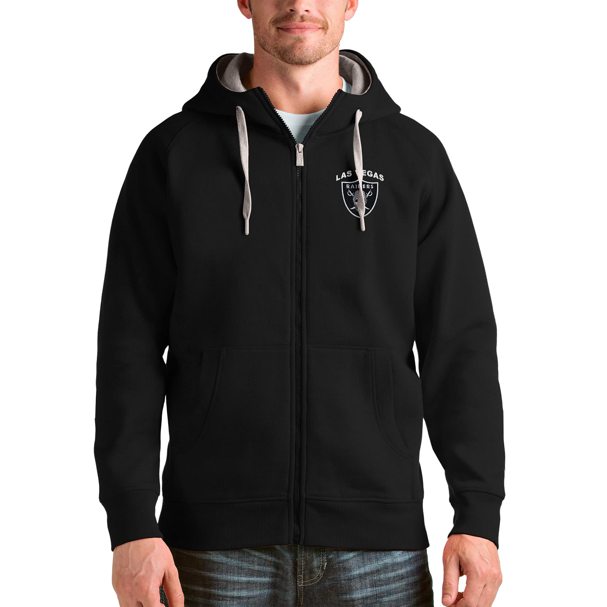 New York Jets Victory Full-Zip Hoodie for Men - Antigua Black NFL Fan Apparel - Perfect for Game Day, Tailgating & Casual Wear