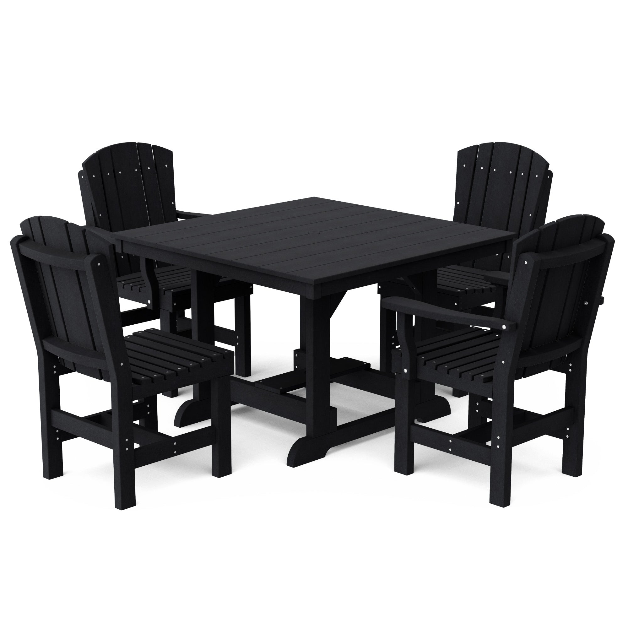Heritage 5-Piece 44x44 Inch Square Outdoor Dining Set with Cushions - Perfect for Patio, Garden, and Backyard Entertaining