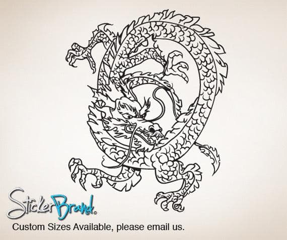 Chinese Dragon Vinyl Wall Decal Sticker - Premium Removable Home Decor for Living Room, Bedroom, Nursery & Office