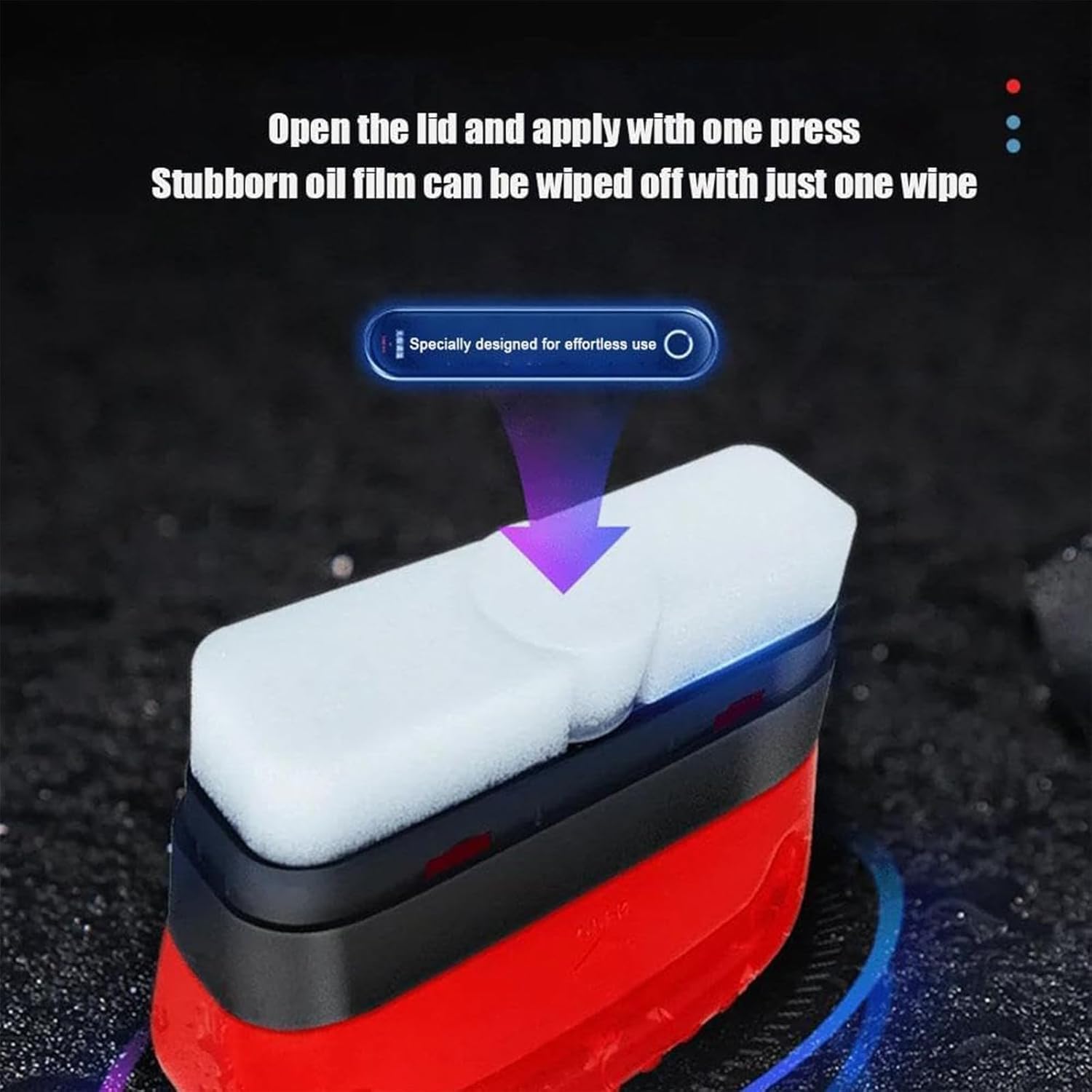 Automotive Oil Film Cleaning Brush & Glass Scraper - Car Windshield Cleaner Tool for Removing Oil Film, Improving Clarity & Visibility - Perfect for DIY Car Detailing & Windshield Maintenance