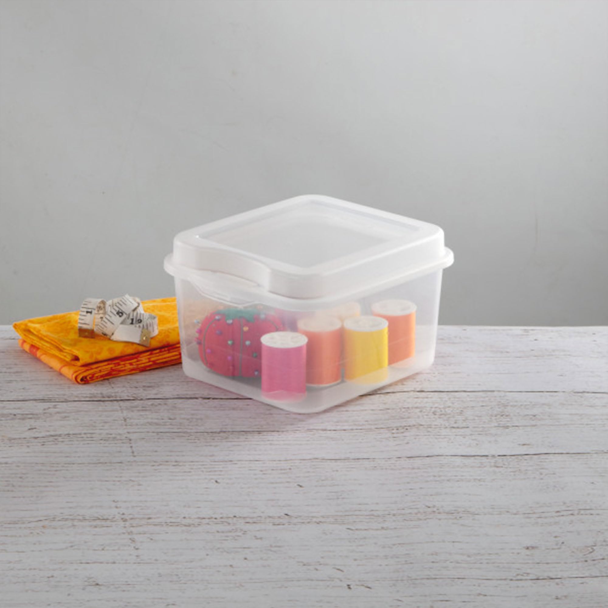 Sterilite 48-Pack Clear Small Stackable Storage Bins with Flip-Top Lids - Perfect for Organizing Closet, Office, Craft Room & Kids' Toys