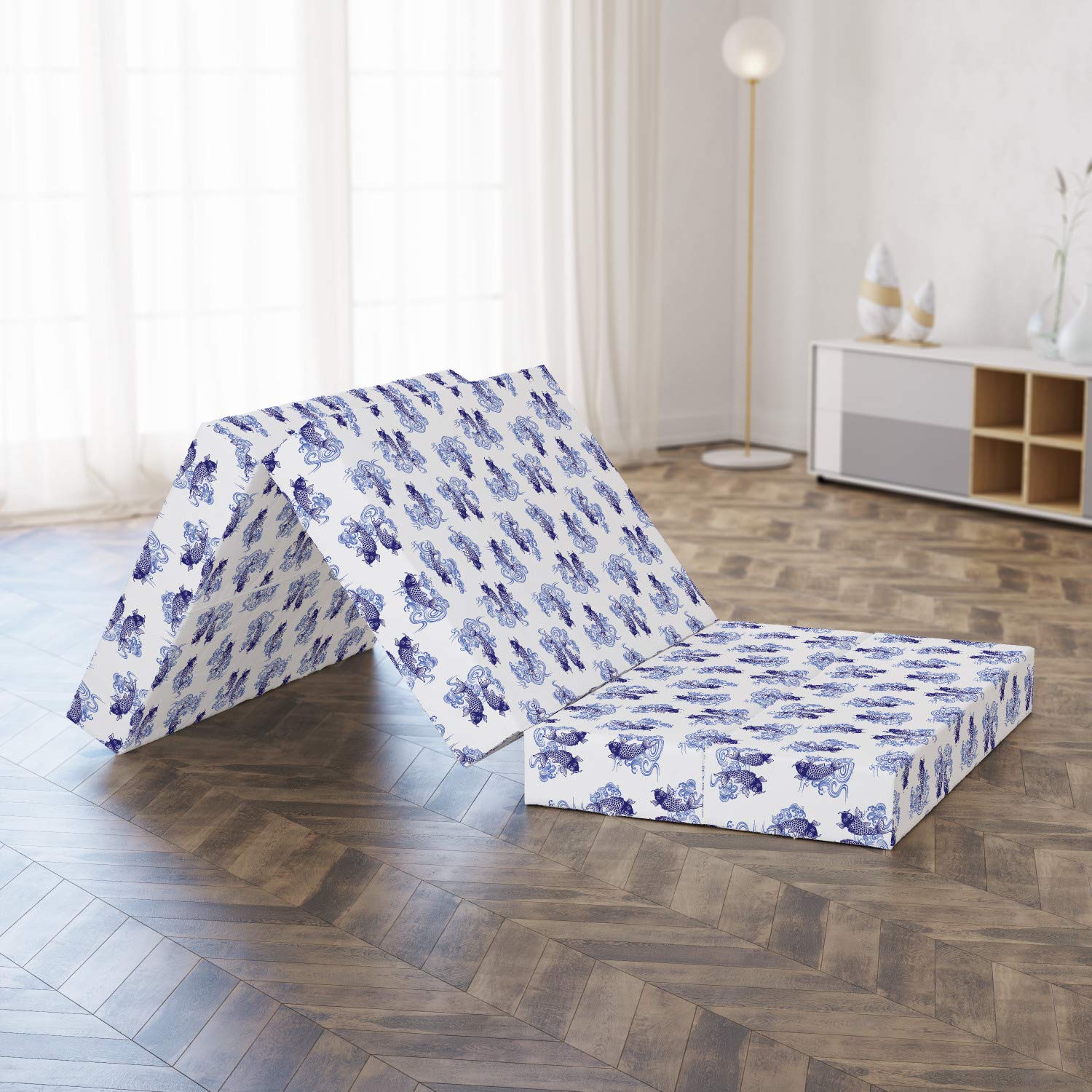 Ambesonne Japanese Style Carp Animal Foldable Mattress - 74.8