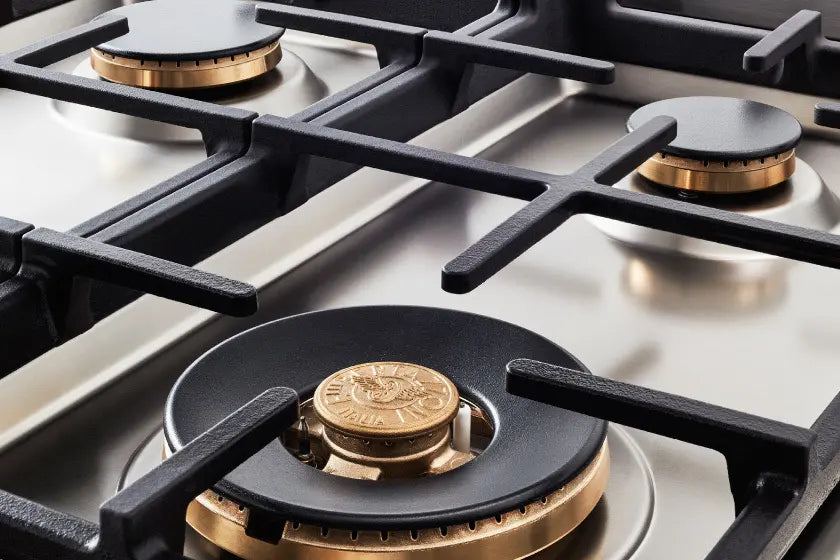 Bertazzoni PROF366RTBXT 36-Inch Professional Gas Rangetop with 6 Brass Burners - Stainless Steel Commercial-Grade Cooktop for Home Kitchens & Gourmet Cooking