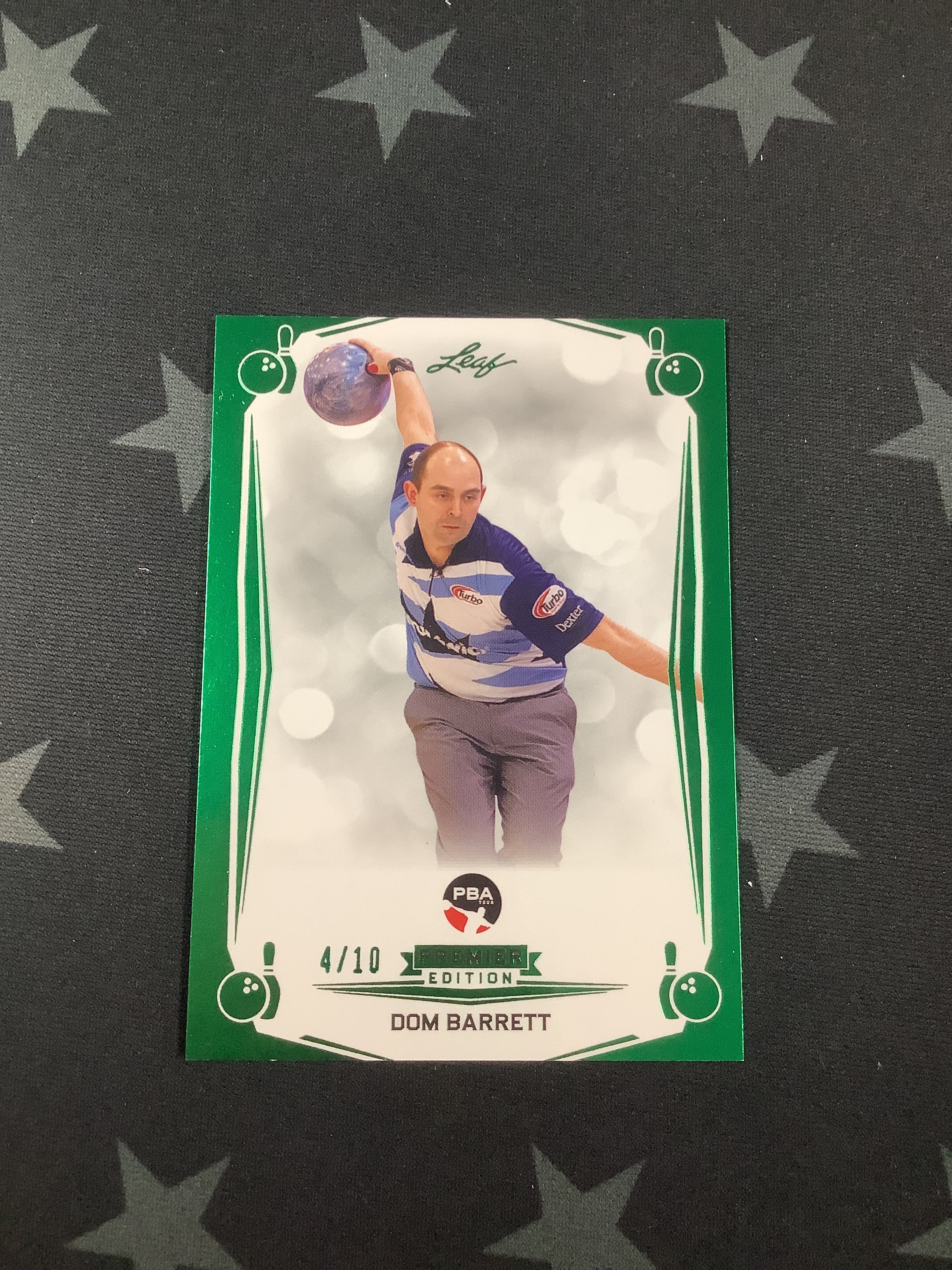 2023 LEAF PREMIER EDITION PBA DOM BARRETT AUTO #4/10 GREEN B 11 - Rare Collectible Bowling Trading Card - Perfect for Sports Memorabilia Collections and Bowling Enthusiasts