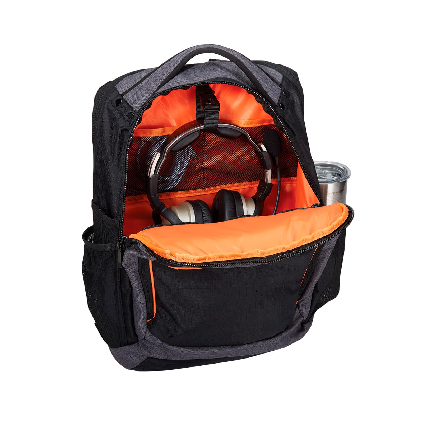 Flight Outfitters Aviator Spacious Durable Comfortable Padded Carry On Travel Backpack with Multiple Pockets for Men & Women, Black/Gray - Perfect for Air Travel, Business Trips & Outdoor Adventures