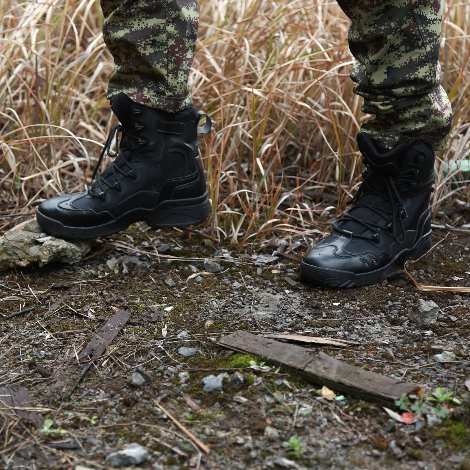 Men's Tactical Boots - High Top Combat Hiking Shoes for Outdoor, Desert & Training | Durable Military Boots for Hiking, Hunting & Work Safety