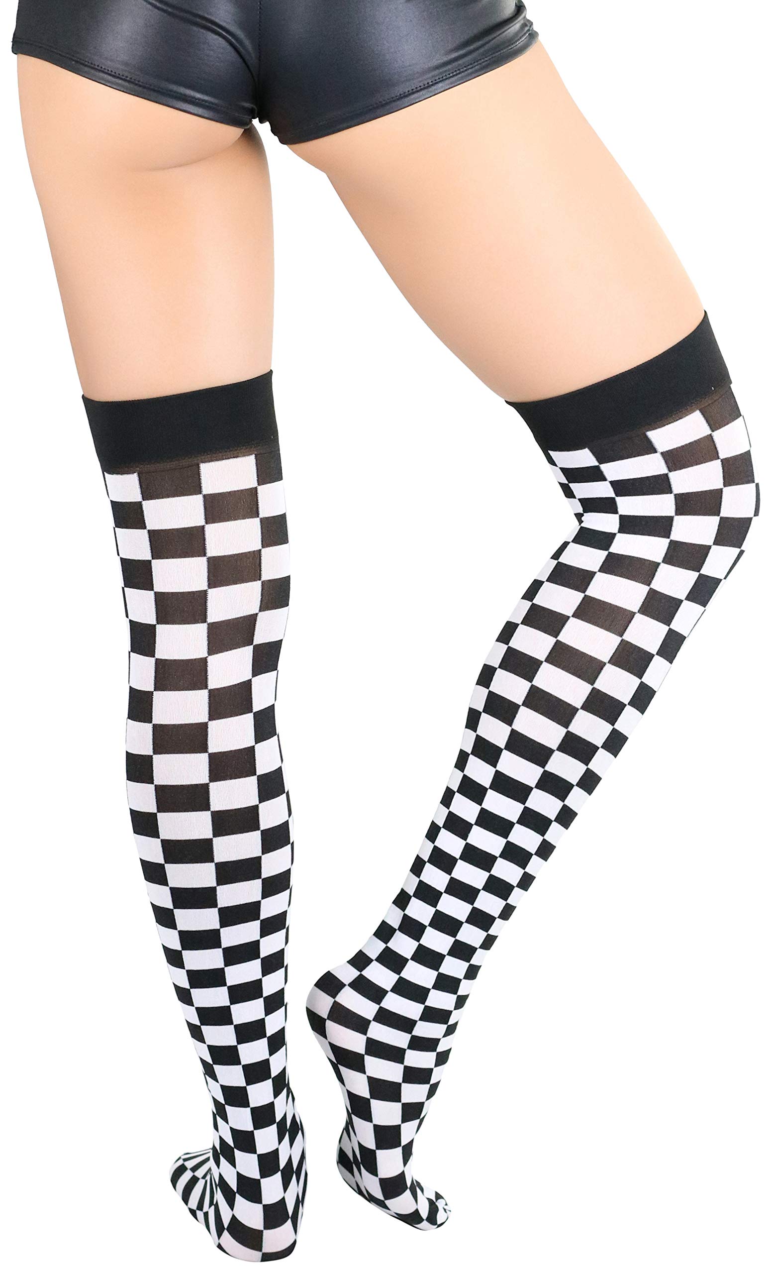 ToBeInStyle Women's Seamless Nylon Closed Toe Checkered Stockings - Comfortable & Stylish Tights for Office, Party & Everyday Wear