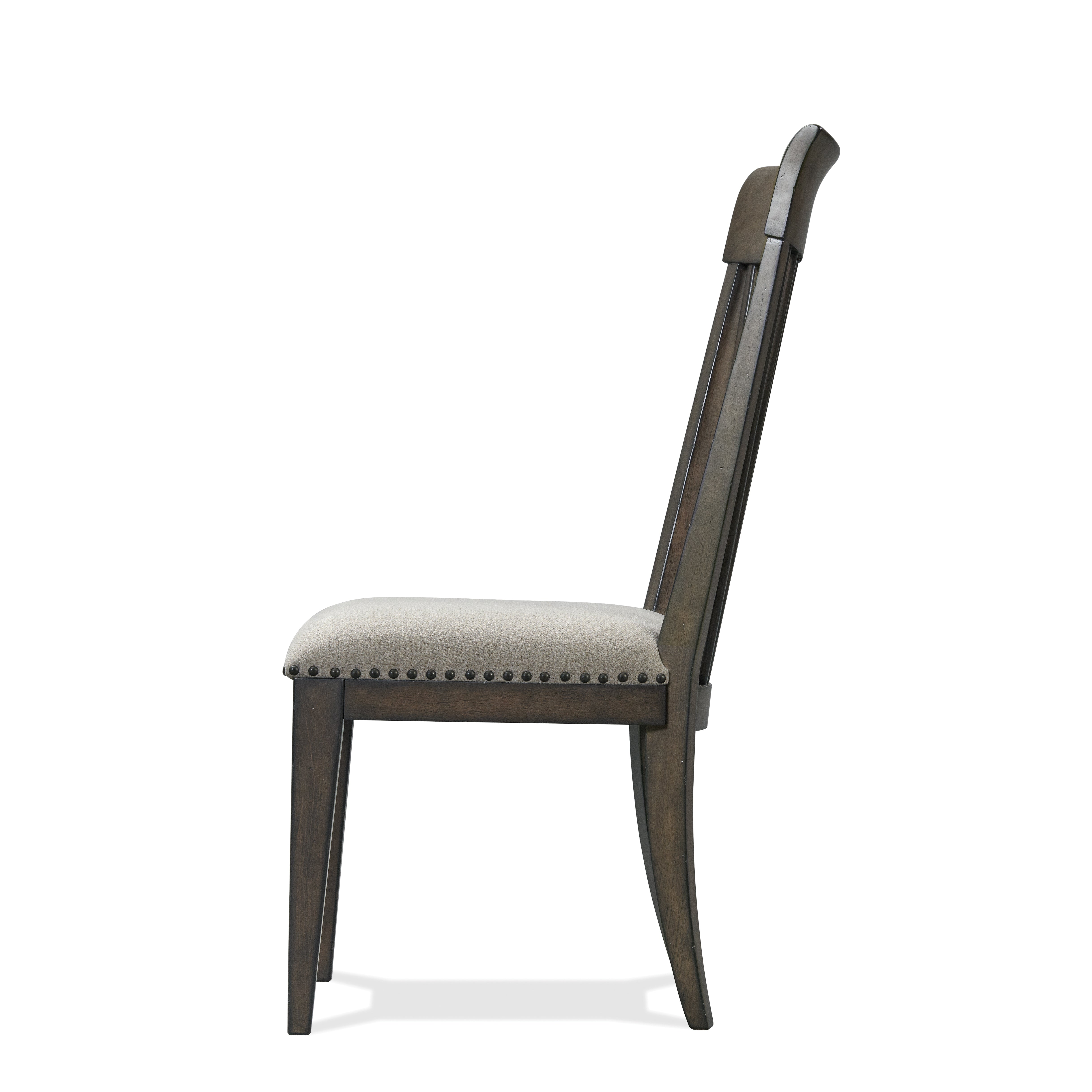 Roundhill Furniture Grant Nailhead Trim Upholstered Dining Chairs - Beige Set of 2 - Elegant Modern Dining Room Chairs for Kitchen, Restaurant & Home Decor