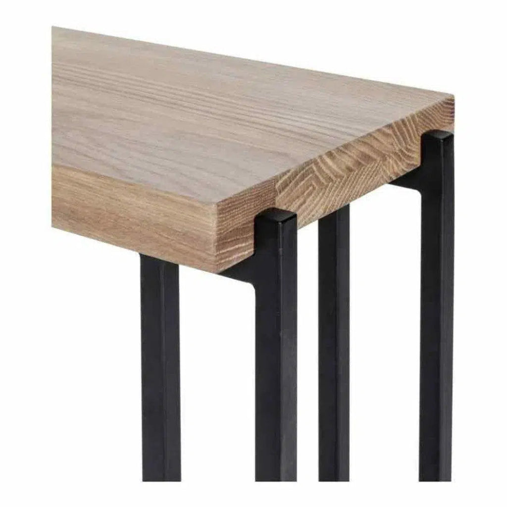 16 Inch C-Shaped Side Table - Natural Wood End Table for Living Room, Bedroom, or Office - Perfect for Small Spaces, Reading Nook & Coffee Cup Holder