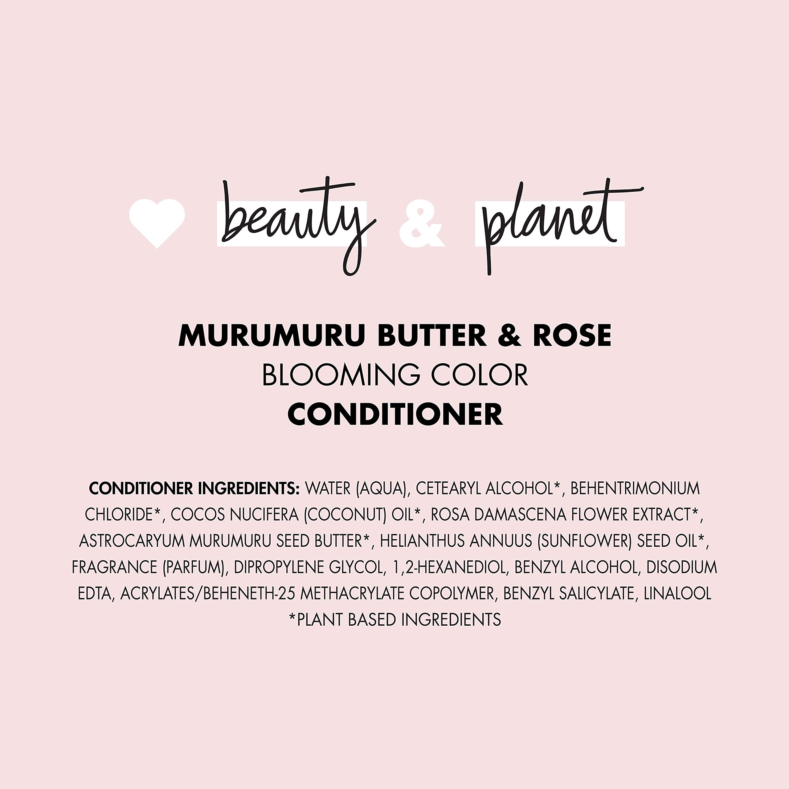 Love Beauty and Planet Blooming Color Conditioner for Color Treated Hair - Murumuru Butter & Rose Scent, 13.5 oz | Hydrating & Vibrant Hair Care for Daily Use & Salon Results at Home