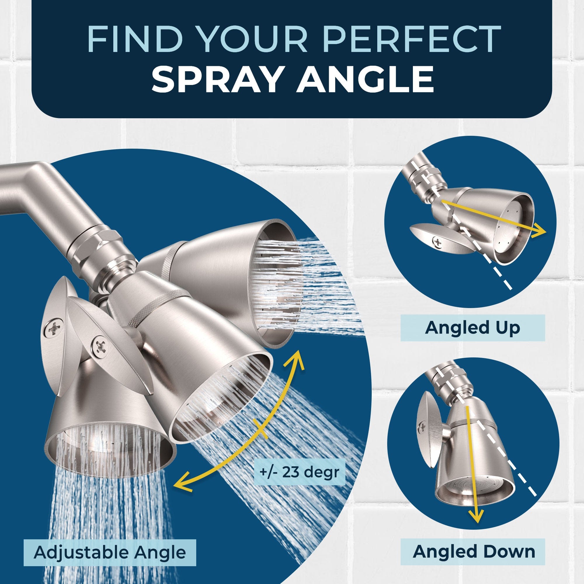 Premium All-Metal 2 Inch Low Flow Shower Head Set - Complete Bathroom Shower System with Valve & Trim, 1.75 GPM Water Saving - Perfect for Small Bathrooms & Eco-Friendly Homes