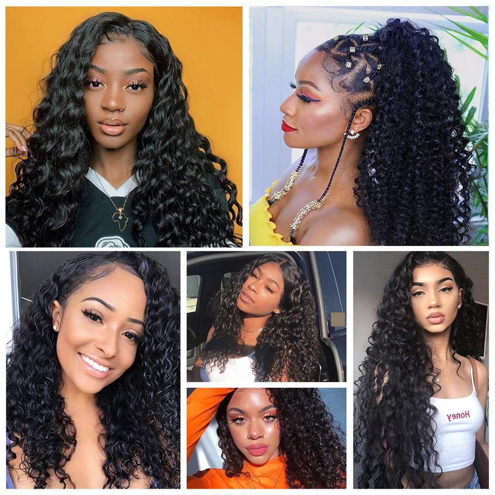 10A Deep Wave Brazilian Human Hair Bundles with 4x4 Lace Closure (26/28/30+20) - 100% Unprocessed Virgin Hair for Natural Look | Perfect for Protective Styles, Weaves & Everyday Glam
