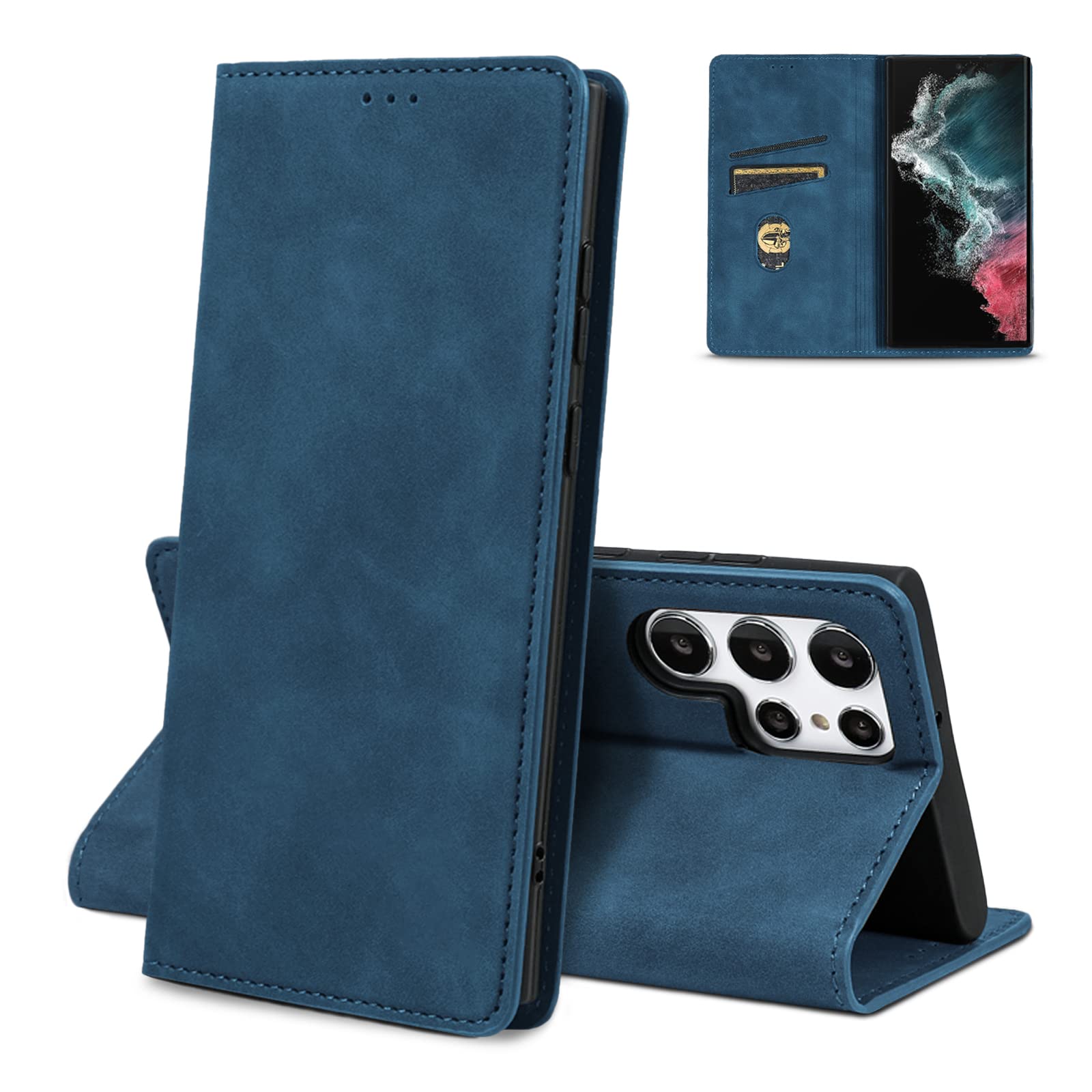 AKABEILA Luxury PU Leather Flip Wallet Case for Motorola Moto G Stylus 2022 4G (6.8