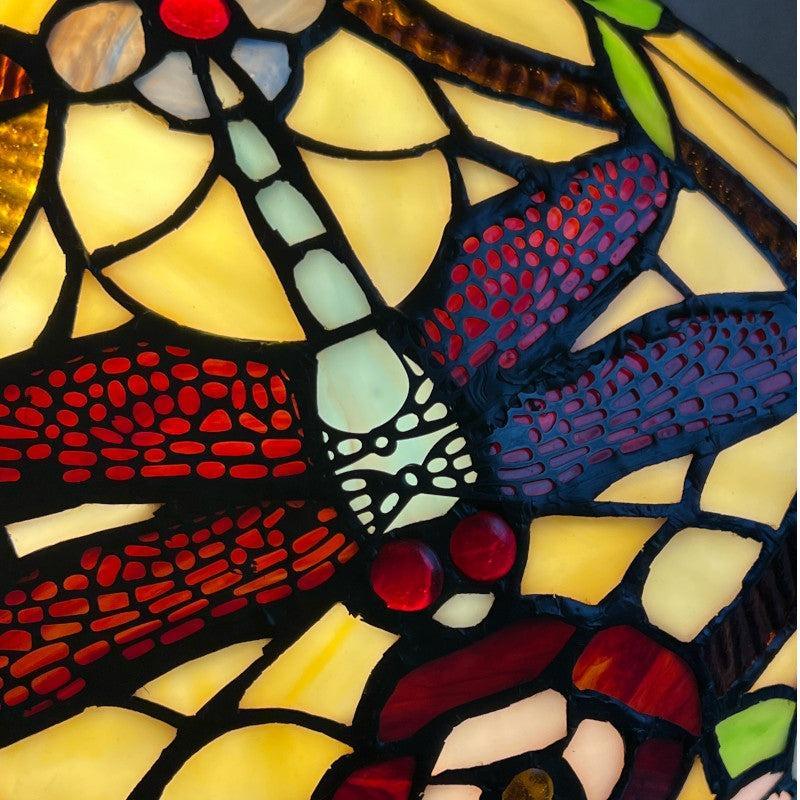 Minster Whitwell Large Tiffany Table Lamp - Elegant Stained Glass Home Decor for Living Room, Bedroom & Office