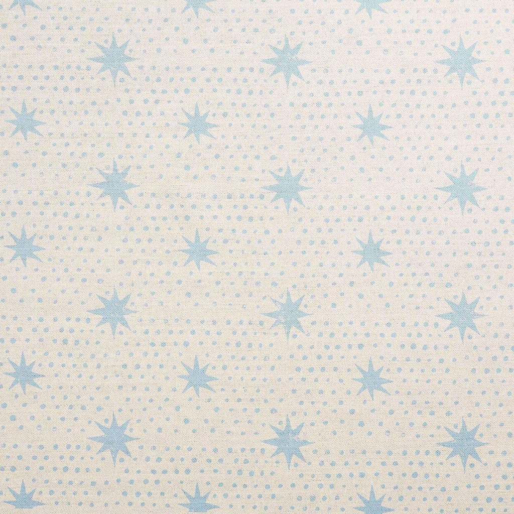 Spot & Star Printed Linen Cotton Fabric - Cornflower Blue Sample for DIY Crafts, Home Decor & Upholstery Projects