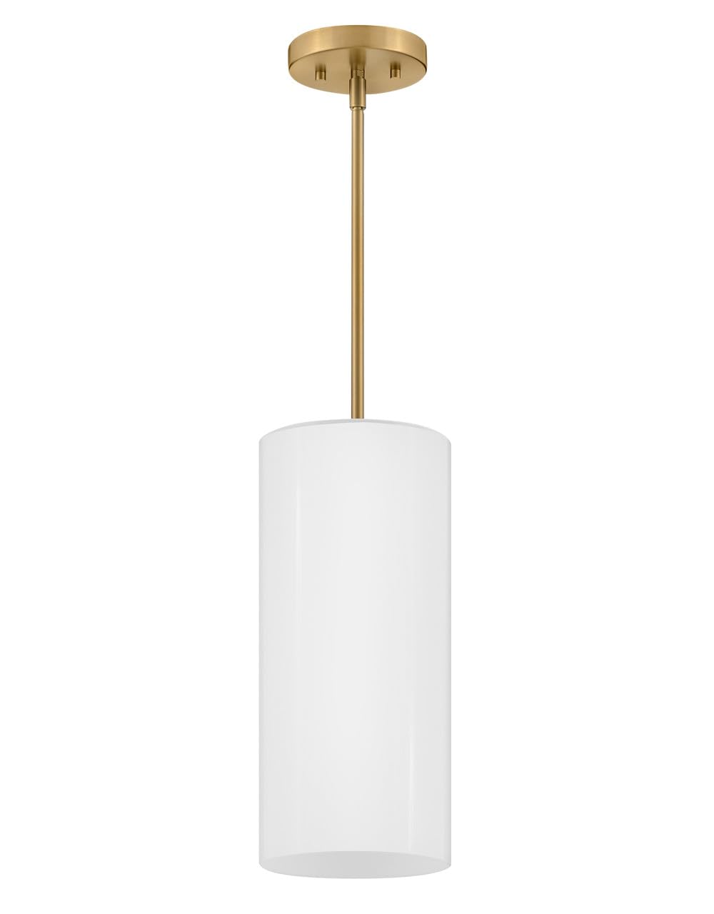 Sleek Lark Lane 83377LCB-CO Single Cylinder Pendant Light with Opal Glass Shade & Lacquered Brass Finish – Perfect for Kitchen Island, Dining Room, or Entryway Lighting