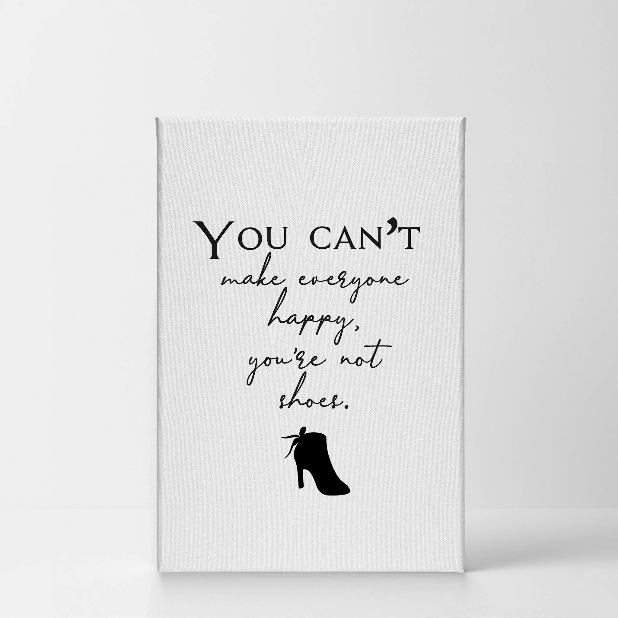 Smile Art Design 'You Can’t Make Everyone Happy You’re Not Shoes' Inspirational Quote Canvas Print - Glam Fashion Wall Art for Office, Girls Room, Women's Dorm & Bedroom Decor - Ready to Hang 36x24 - Perfect Motivational Gift for Friends & Home Living Room