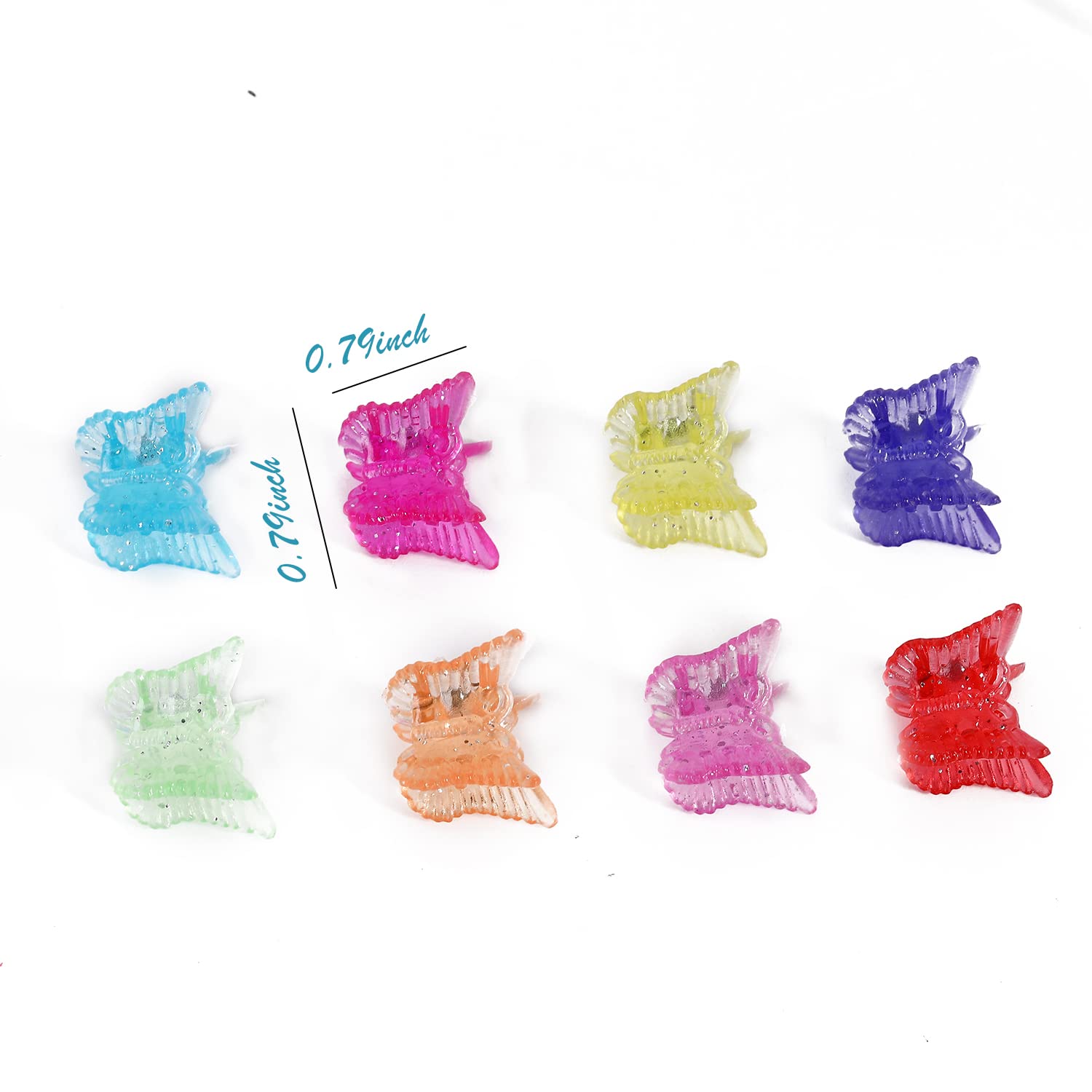 Mini Hair Claw Clips for Women - 48PCS Small Hair Clamps (0.59 Inch) - Transparent Butterfly Design - Perfect for Ponytails, Buns & Updos