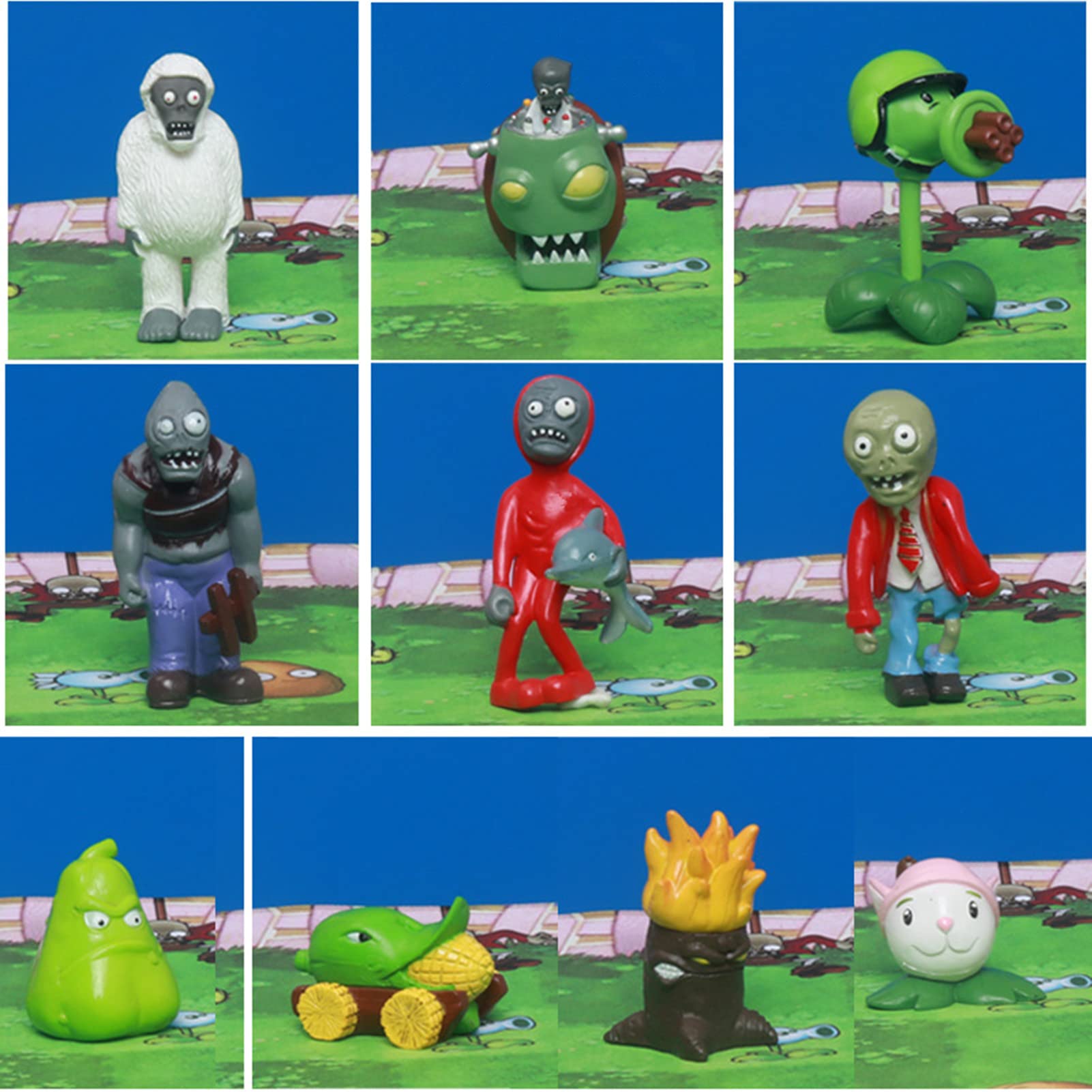 JHESAO 10PCS Plants vs Zombies (PVZ) Action Figure Toy Set - PVC Collectible Figures for Kids, Fans & Collectors | Perfect Gift for Birthday, Party & Game Lovers | Fun for Home Decor, Gaming Battles & Collection Displays
