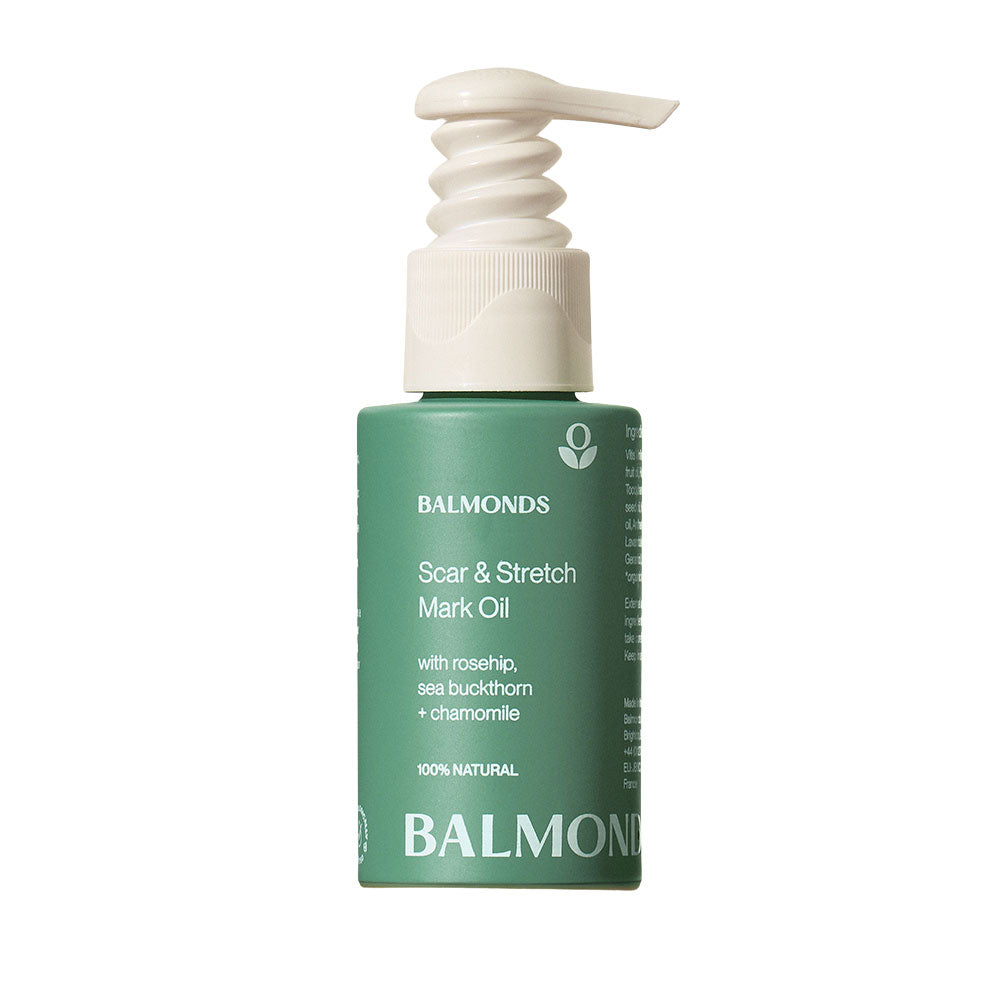 Balmonds Scar & Stretch Mark Oil 50ml - Natural Skin Repair for Pregnancy, Surgery & Weight Loss Scars - Hydrating & Nourishing Body Oil for Smooth & Even Skin Tone