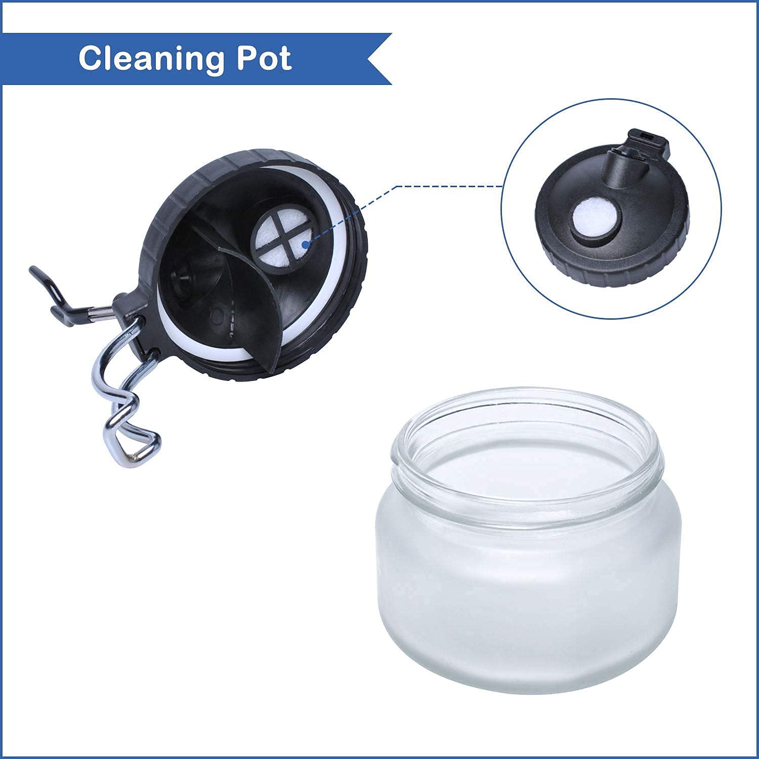 Airbrush Cleaning Kit with Pot & Tools for Artists & Hobbyists