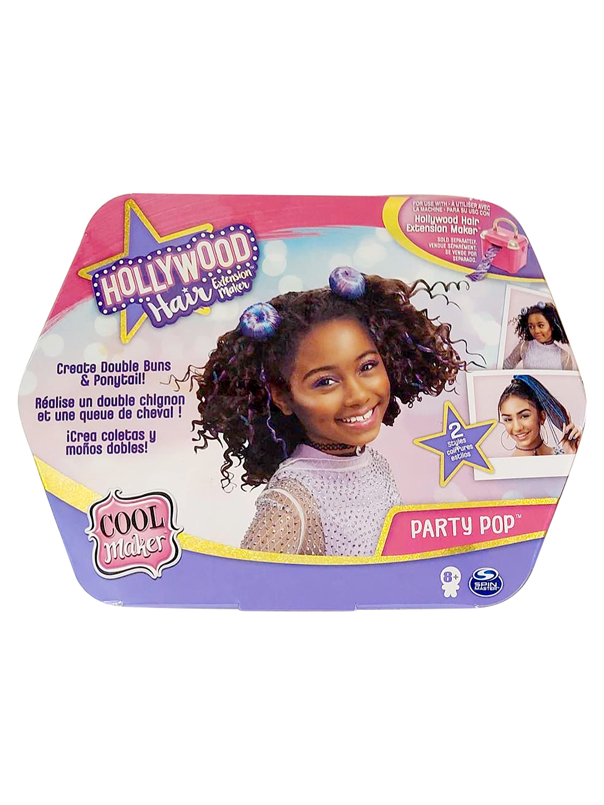 Cool Maker Party Pop DIY Double Buns & Ponytail Refill Kit for Hollywood Hair Extensions - Perfect for Cosplay, Costume Parties & Festival Hairstyles