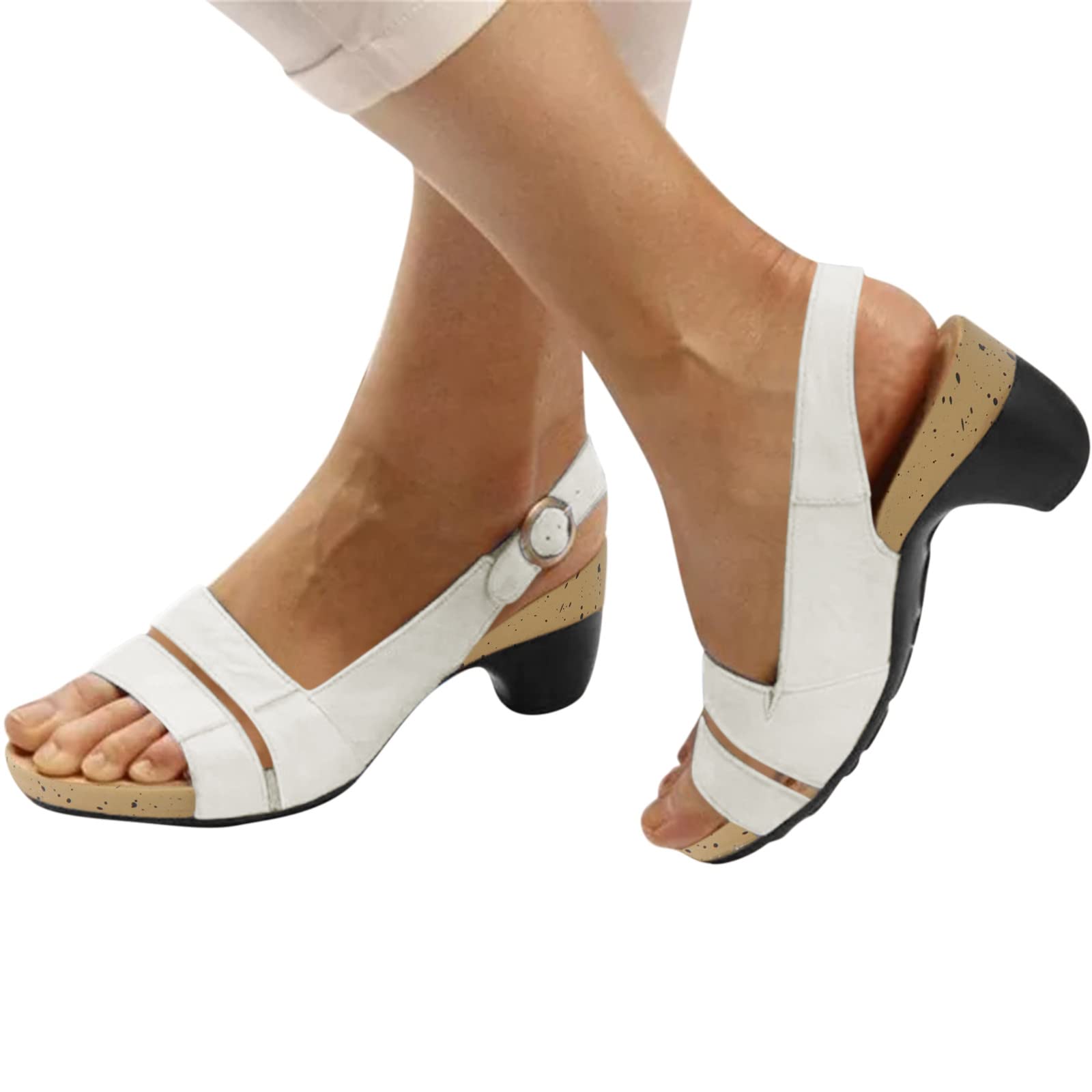Eduavar Women's Dressy Summer Wedge Sandals - Ultra Comfortable, Breathable & Orthotic Support - Perfect for Beach, Vacation & Casual Outings