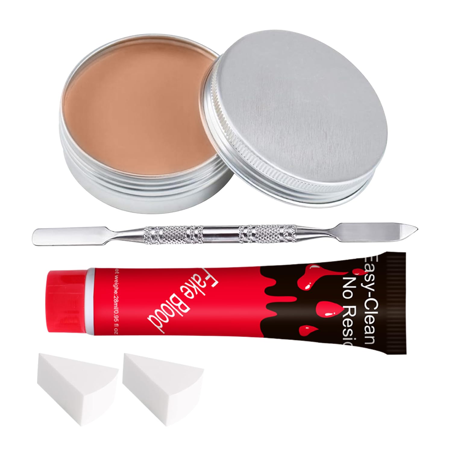 **Professional SFX Fake Blood Scar Wax Kit - Halloween Zombie Vampire Wound Makeup with Coagulated Blood Gel | Special Effects for Stage, Cosplay & Horror Costumes**